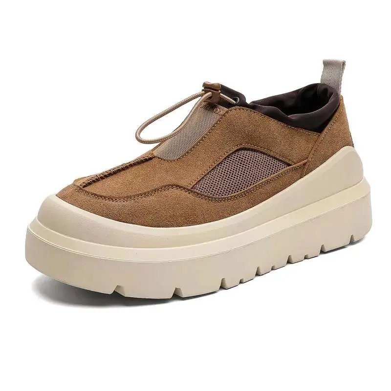 Design Chunky Platform Slip-On Sneakers Orange Beige - 10
