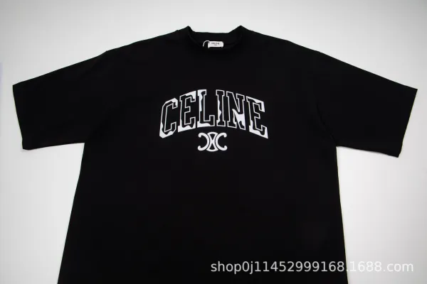 Celine Arch Logo Black T-Shirt - 7