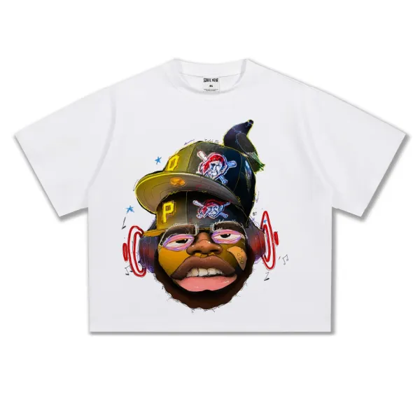 Design Street Wear Graphic Print White T-Shirt T-Shirts - 1