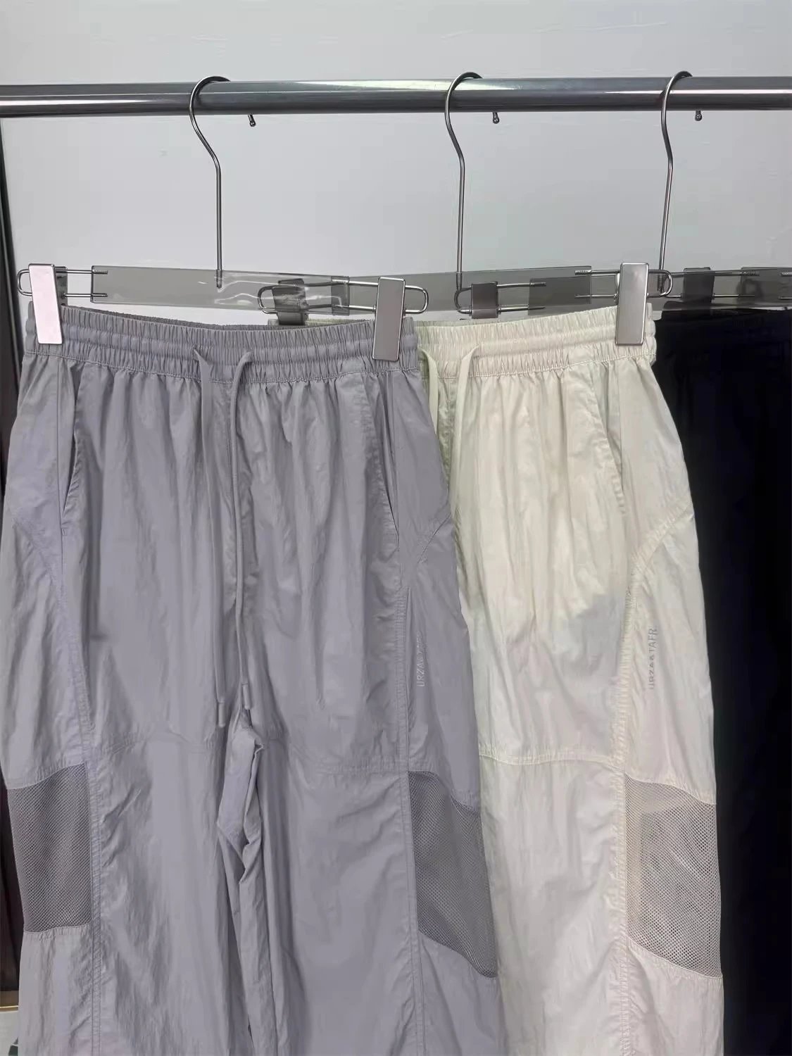 Design Utility Mesh-Panel Wide-Leg Pants Gray - 19