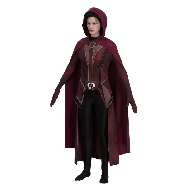 Design Scarlet Cloak Costume Burgundy Outerwear - 4