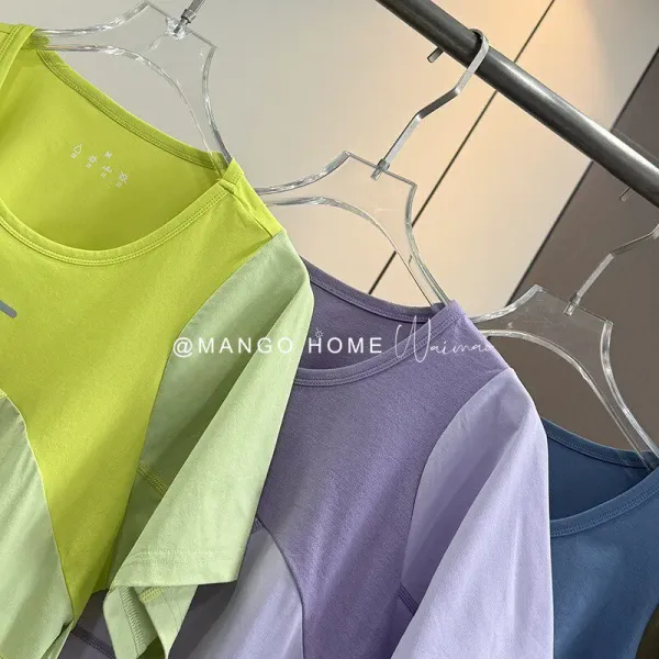 Design Color-Block Panel T-Shirt in Army Green and Blue - 11