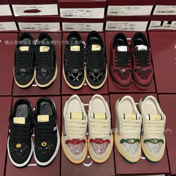 Gucci Ace Embellished Mesh Sneakers Black and White - 2