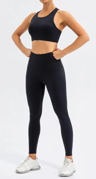 Design Cut-Out Back Sports Bra Black Activewear - 9