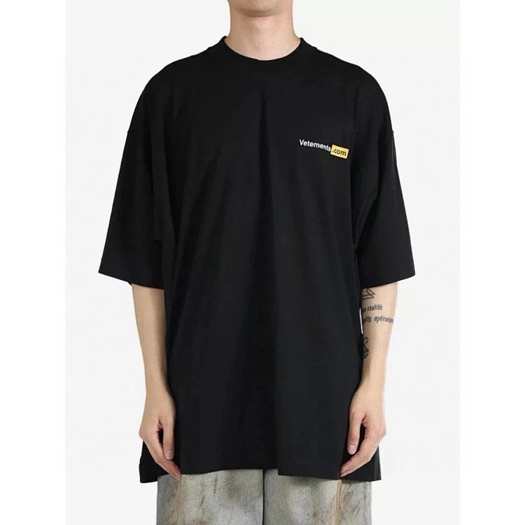 Vetements .com Logo Oversized T-Shirt Black - 7