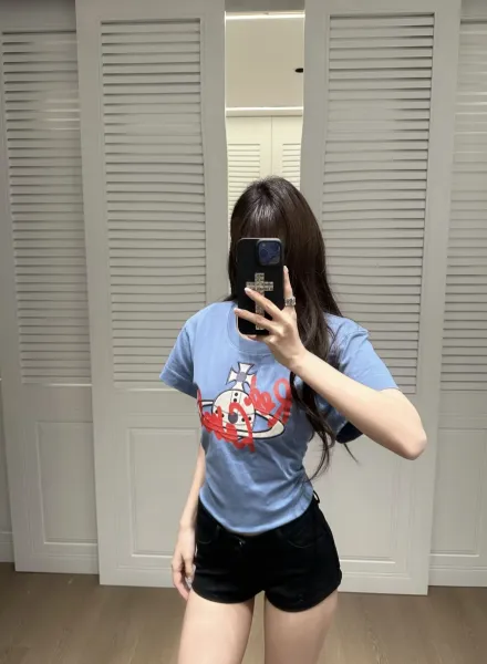 Vivienne Westwood Red Label Orb Logo T-Shirt Light Blue - 10