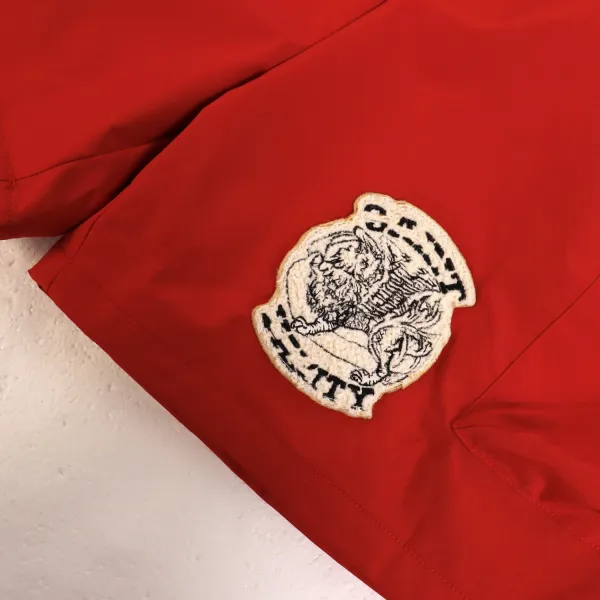 Design Cargo Shorts Red with Patch and Snap Details - 8