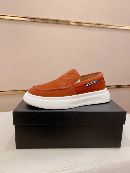 Giorgio Armani Loafer Beige Suede Slip-On Casual Shoes - 3