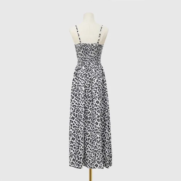 Design Tropical Leaf Print Wrap Midi Dress - 5