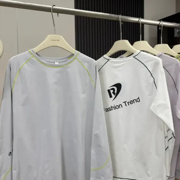 Design Fashion Trend Logo Long Sleeve T-Shirt Orange T-Shirts - 8