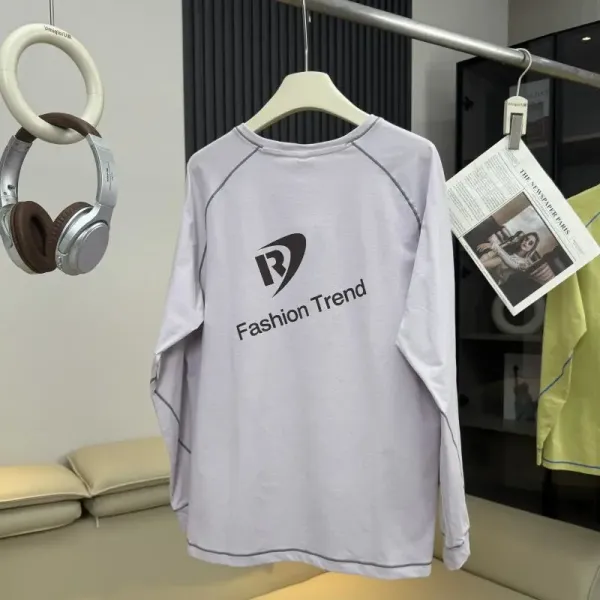 Design Fashion Trend Logo Long Sleeve T-Shirt Orange T-Shirts - 15