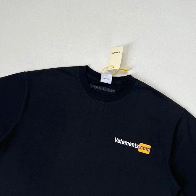 Vetements .com Logo Oversized T-Shirt Black - 11