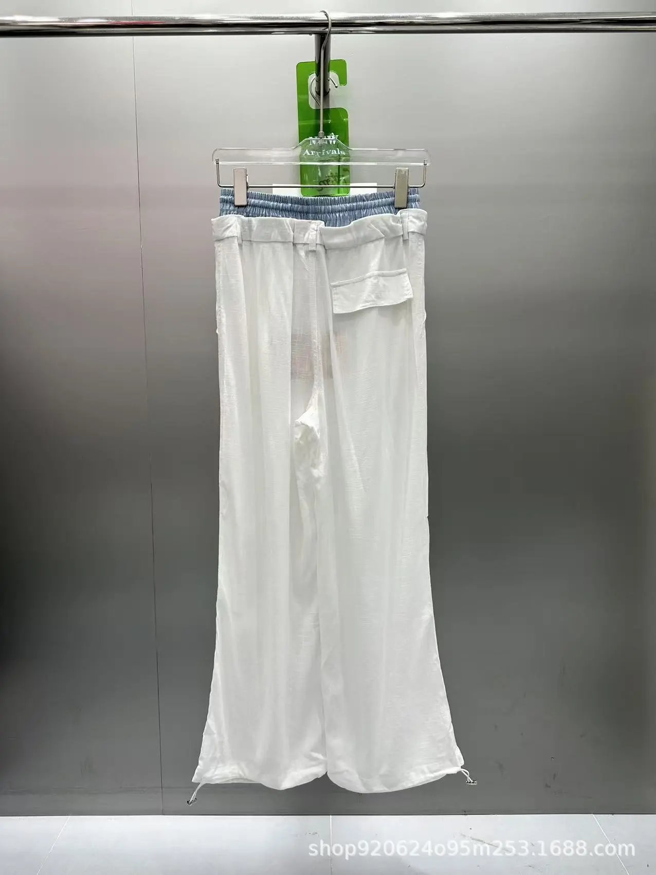 Miu Miu Wide-Leg Drawstring Pants Light Blue - 7