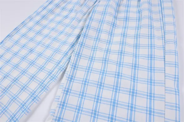 Design Wide-Leg Plaid Pants Red and White - 12