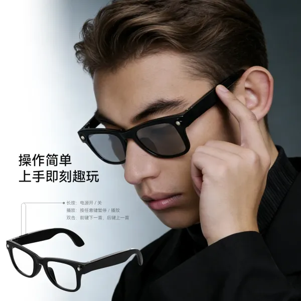 Apple Vision Pro Style Smart Glasses Black Eyewear - 20