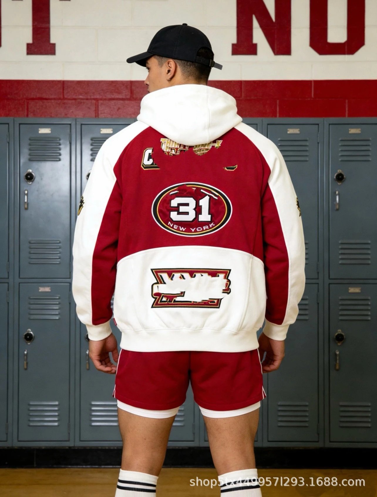 Mitchell & Ness San Francisco 49ers Full-Zip Hoodie White Burgundy - 12