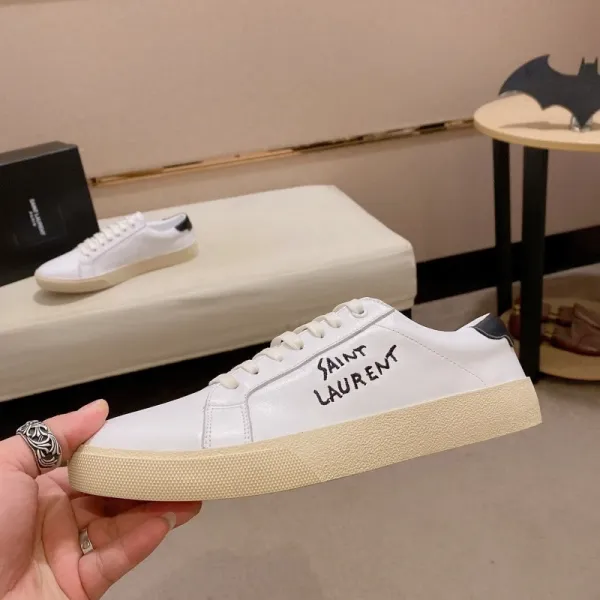 Saint Laurent SL / 10 White Leather Sneakers - 1