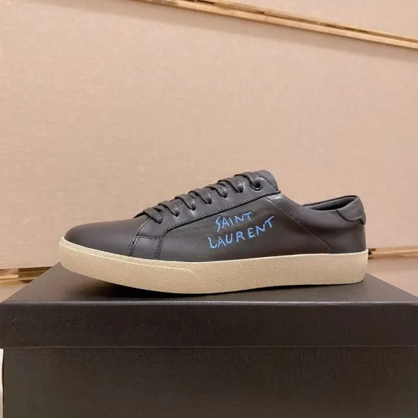 Saint Laurent SL / 10 Sneakers Black with Blue Script - 1