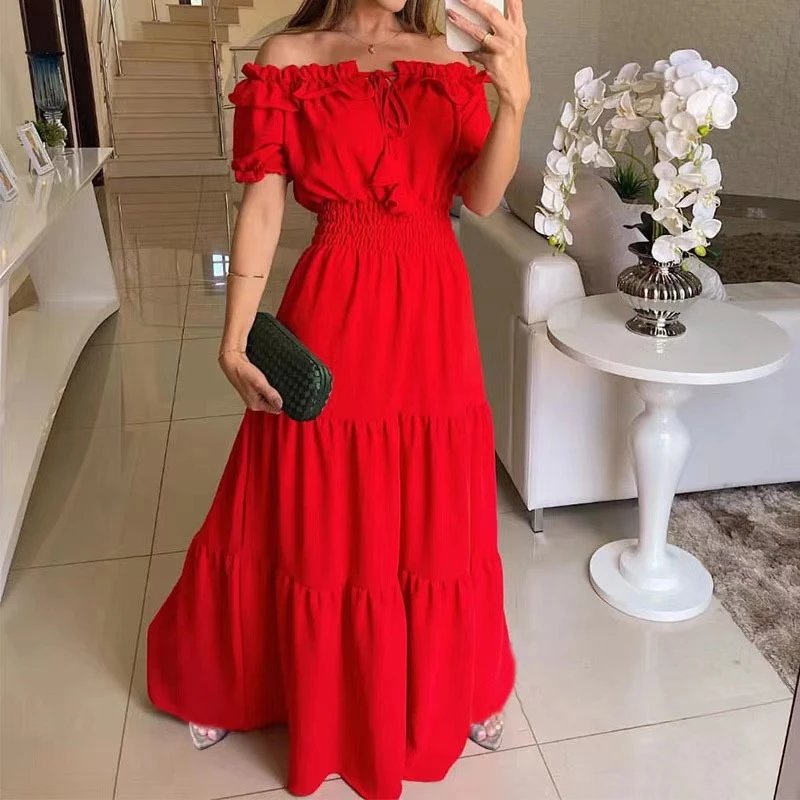 Design White Off-Shoulder Tiered Maxi Dress - 22
