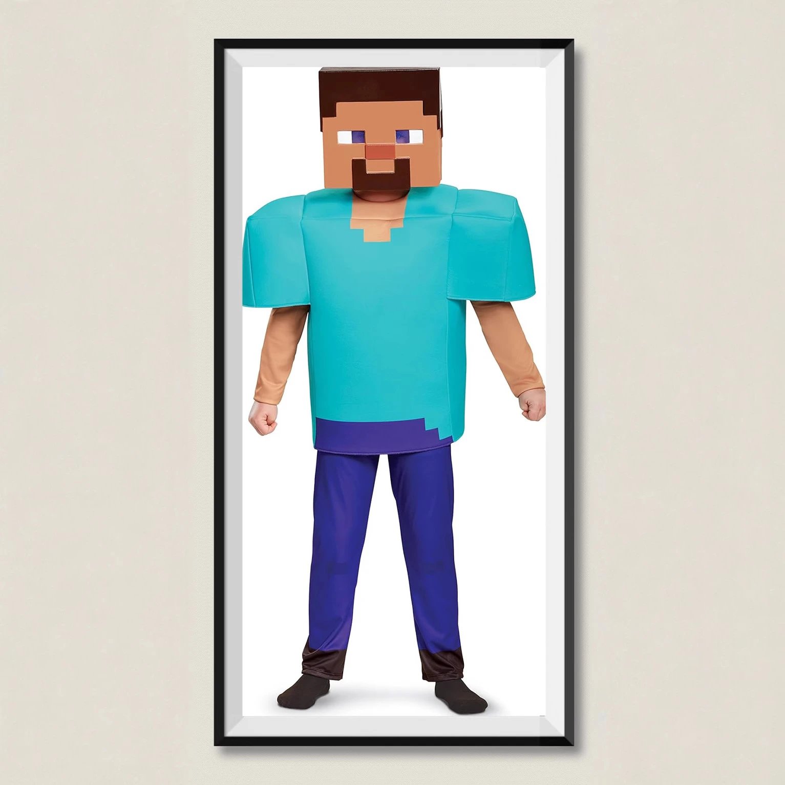 Minecraft Pixelated Armor Gray Purple Block Style Costume