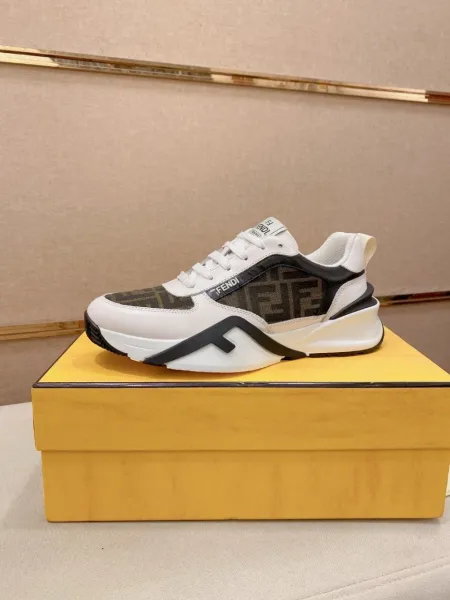 Fendi Mania Sneakers White Brown FF Logo Chunky Sneakers - 4