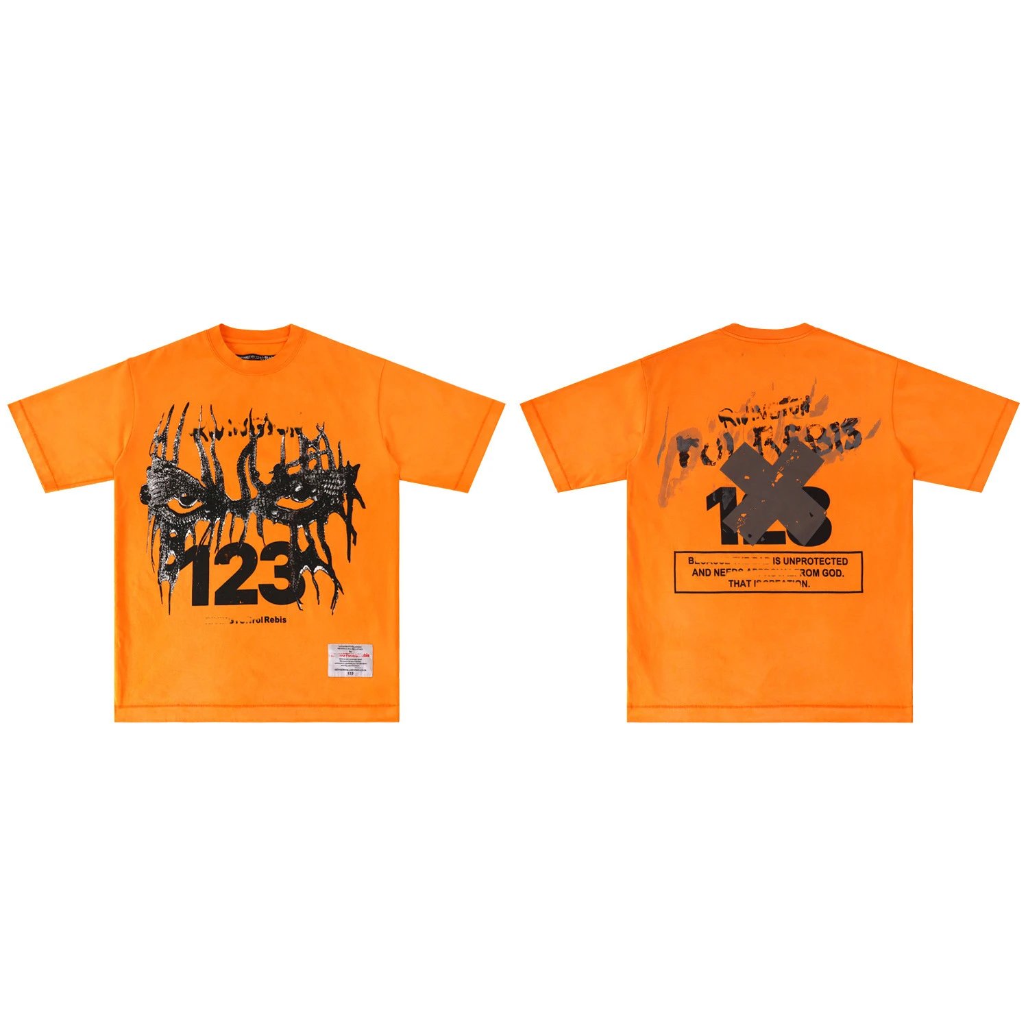 Rivington Rebis Orange Graphic Streetwear T-Shirt