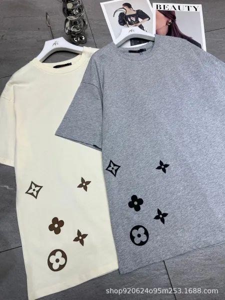 Louis Vuitton Monogram Floral Print Oversized T-Shirt in Cream and Gray - 4