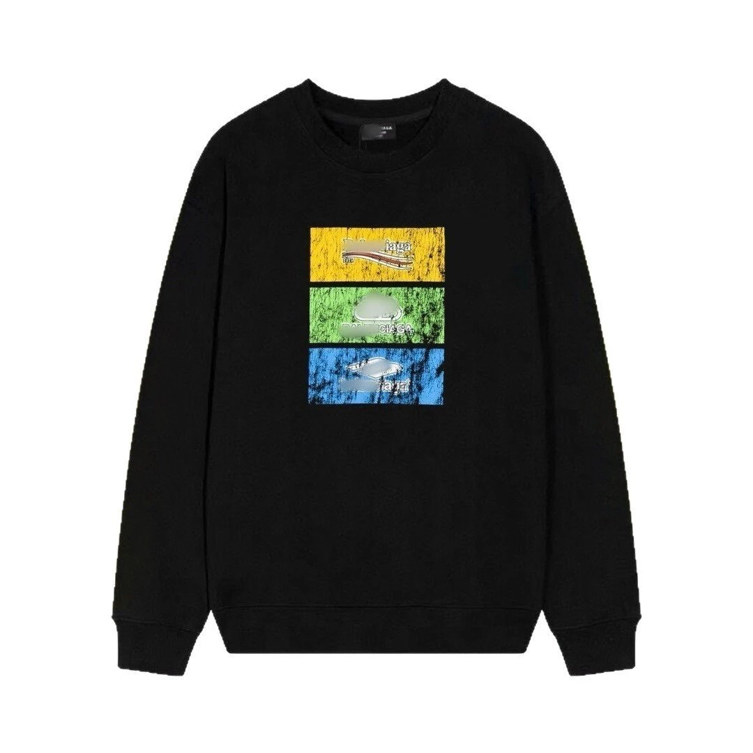 Balenciaga Logo Print Black White Graphic Sweatshirt