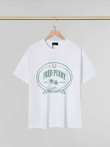 Fred Perry Heritage Tennis Oval Logo White T-Shirt - 1