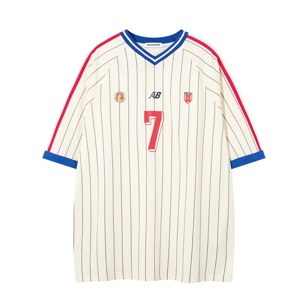 New Balance x MOONFEND Baseball Jersey Cream Pinstripe T-Shirt