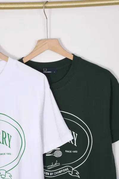 Fred Perry Heritage Logo Oval Print T-Shirt Forest Green - 3