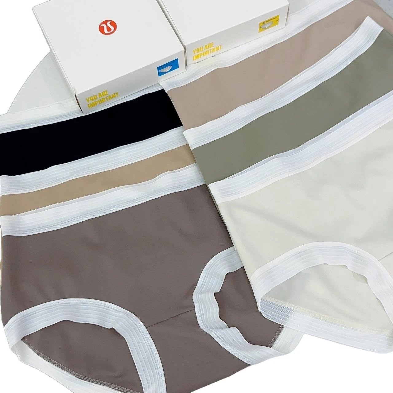 Lululemon Align Beige Olive Cream High-Waisted Yoga Briefs