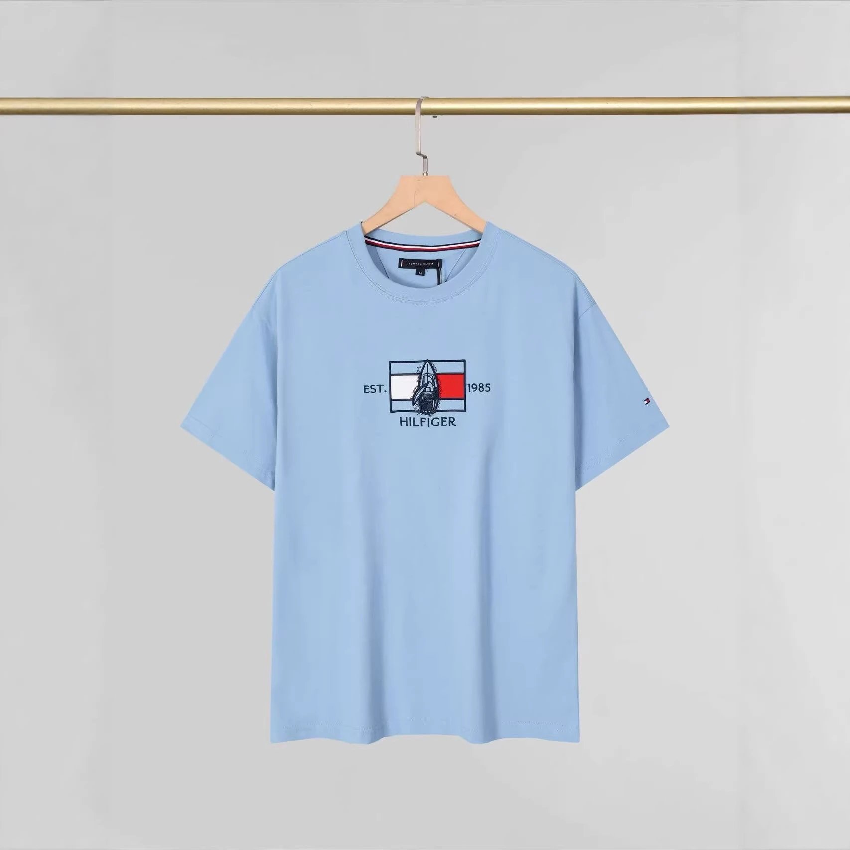 Tommy Hilfiger Graphic Logo Light Blue Classic Crewneck T-Shirt