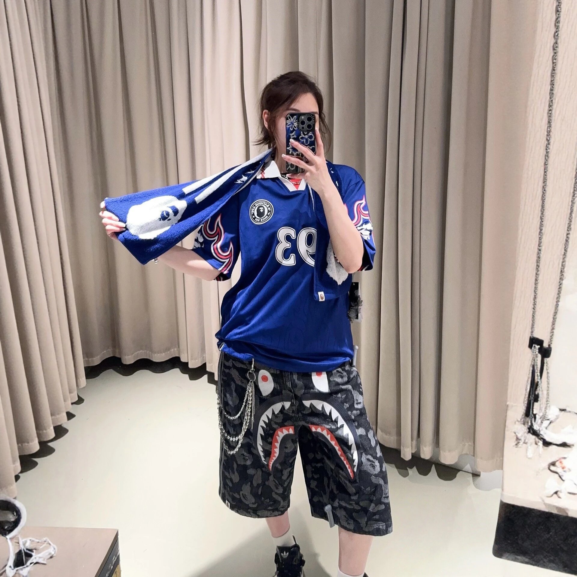A Bathing Ape Shark Camo Black Streetwear Shorts