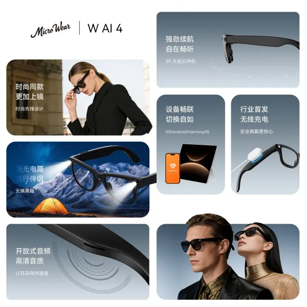 Apple Vision Pro Style Smart Glasses Black Eyewear - 5