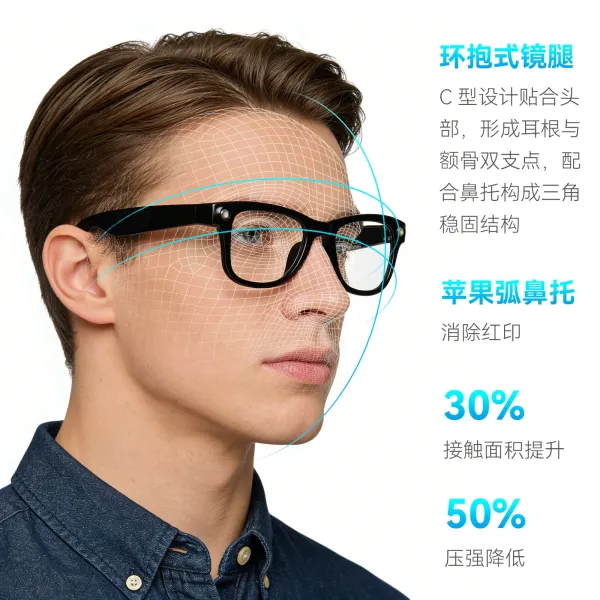 Apple Vision Pro Style Smart Glasses Black Eyewear - 11