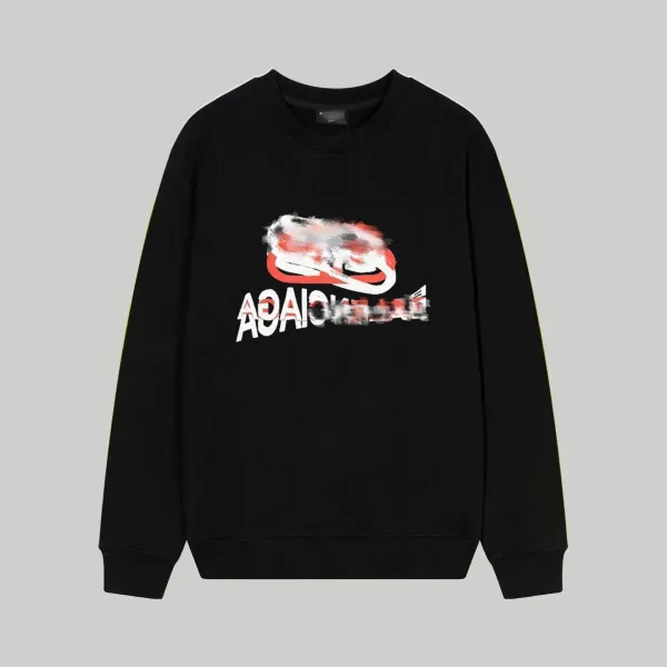 Design AOAIOK Graphic Print Black Hoodie - 1