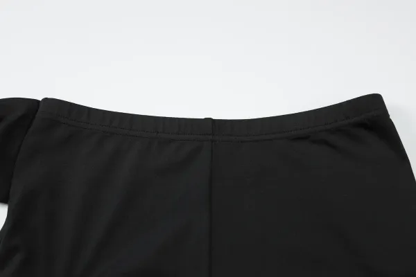 Design Asymmetrical One-Shoulder Top and Wrap Shorts Set Black - 27
