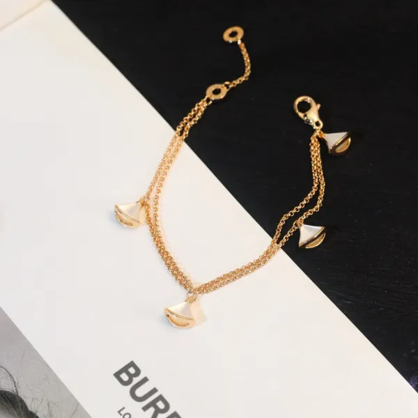 Bvlgari B.zero1 Fan Charm Bracelet Gold White Mother-of-Pearl Bracelet Jewelry - 21