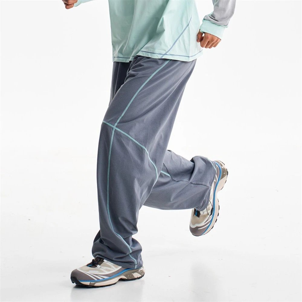 Design Baggy Cargo Pants Purple with Reflective Stitching - 6