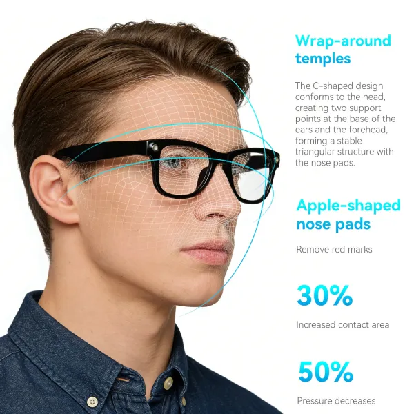 Apple Vision Pro Style Smart Glasses Black Eyewear - 32