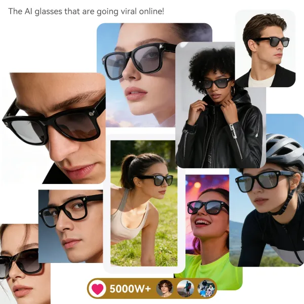 Apple Vision Pro Style Smart Glasses Black Eyewear - 45