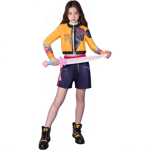 Design Graphic Crop Top and Paneled Joggers Set Multicolor Activewear - 9