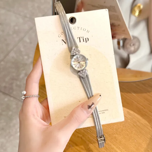 Design GEDI Crystal-Embellished Mesh Strap Watch Silver Watches - 1