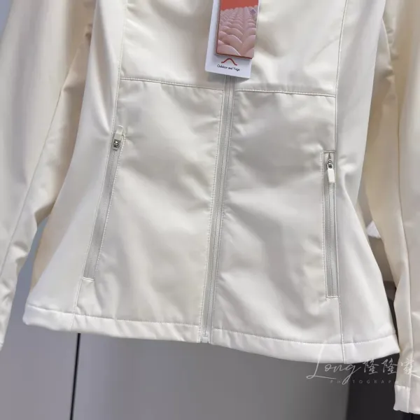 Design Softshell Hooded Jacket in Ivory, Blush Pink, and Black Outerwear.jacket - 18
