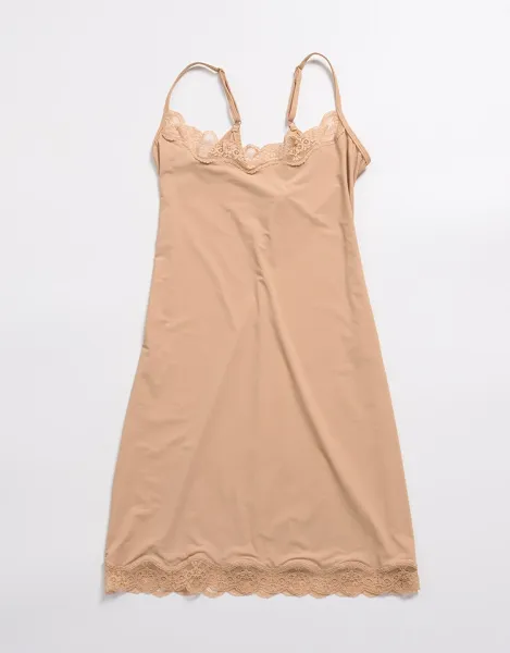 Design Lace Trim Slip Dress Burgundy - 46