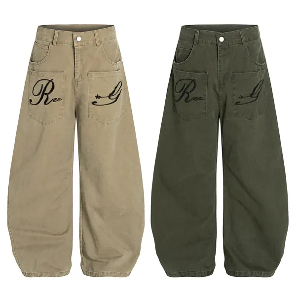 Design Baggy Cargo Pants Army Green - 3