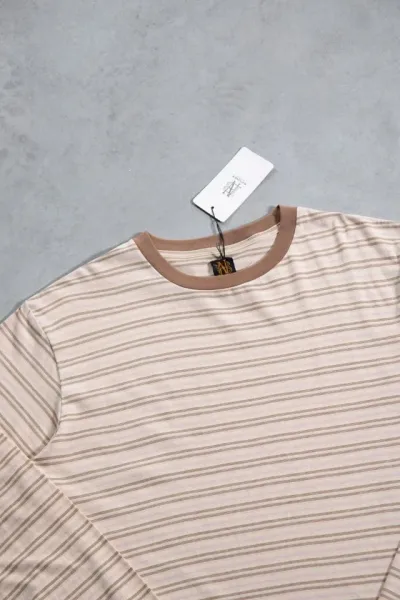 Design Striped Crewneck Sweater Beige Multicolor - 8