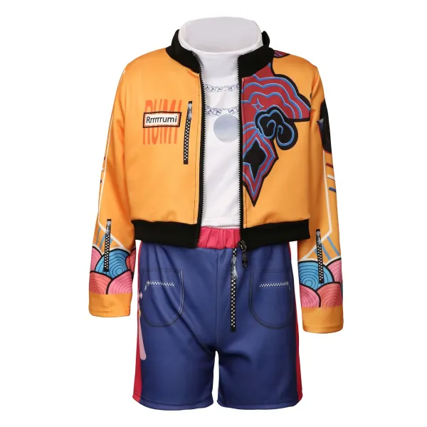 Design Graphic Crop Top and Paneled Joggers Set Multicolor Activewear - 11