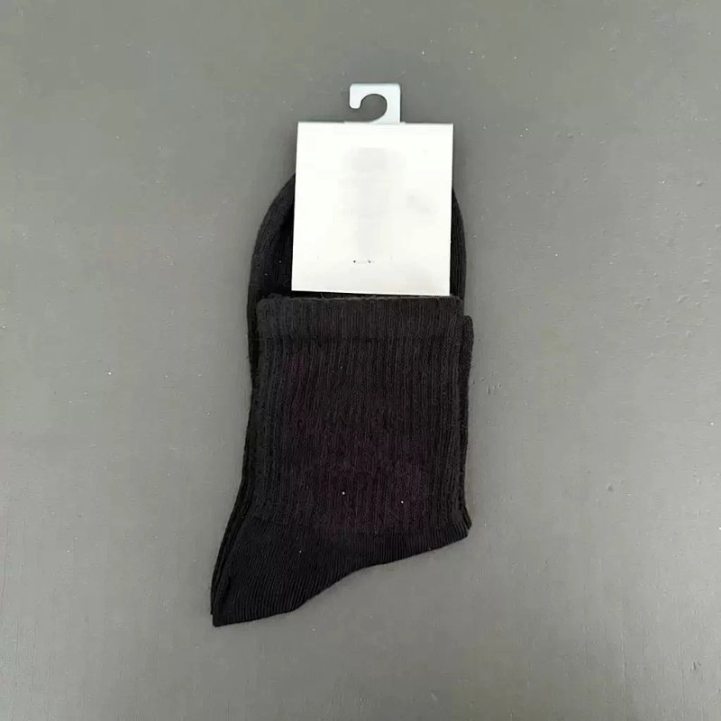 Ribbed Crew Socks Black